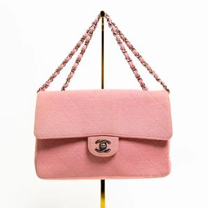 CHANEL Jersey knit flap bag